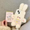 Plush Cartoon Ear Rabbit Case for IPhone 15 14 13 12 11 Pro Max 14Plus Protection Shockproof IPhone15 Cute Korea Anti-Scratch Cover