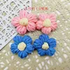 Other Arts and Crafts 4.5cm Flower DIY Hand-knitted Puff Flower Milk Cotton Wool Hand Hook Flower Manual Clothing Accessory Shoes Hats Craft Supplies YQ240111