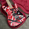 LAGER Edward Eddie Van Halen Heavy Relic Red Franken 5150 E-Gitarre Schwarz Weiß Streifen Floyd Rose Tremolo Bridge Frankenstein