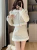 Arbeitskleider Elegantes Kleid-Sets für Frauen Langarm Korean Fashion Vintage Zweiteiler Slim Mini Sweet 2024 Herbst Winter