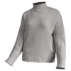 Kvinnors tröjor stickad tröja Kläder Tjock tråd Hög nacke Pullover Night Vale Sweatshirt Långärmad svett Skjorta