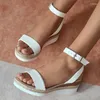 Sandalen Weiß Knöchelriemen Keil Damen Retro Patchwork Plattform Römische Sandalen Frau Sommer Schnalle Espadrilles Schuhe Super Größe 43