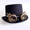 Berets 1980 -talets viktorianska Steampunk Top Hat Cool Deluxe Halloween Costume For Time Traveler Fancy Dress Party un