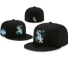 Baseball pour hommes White Sox Taille ajustée Chapeaux LA Snapback Hats World Series blanc Hip Hop SOX Sport Caps Chapeau Rose Stitch Heart "Série" " Love Hustle Flowers pour femmes A8