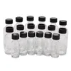 Bouteilles d'eau 6 pièces petit verre transparent avec couvercles conteneurs bouteille d'échantillon ronde pour huiles de jus gingembre Ss whisky liquides