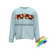 Pulls pour hommes 2023fw RAF SIMONS Pull Hommes Femmes Sky Blue Sweaters Knit Sweatshirtsephemeralew