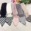 Scarves Knitted Faux Fur Cross Shawl Scarf For Women Plush Warm Neck Collar Winter Soft Polka Dot Warmer