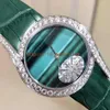 Nowa Diamond Woman Watch Lime Light Ladies Watch Szwajcarski kwarc 18k platyna 316L stalowa obudowa diamentowa ramka szafirowa zielona skórzana skóra STR249M