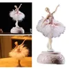 Ballerina Music Box Ballet Girl Rotating Music Box Feather Kirt Ballerina Rotating Music Box Figur Heminredning Y211229290T