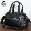 Män resväskor högkvalitativa pu läder handväskor avslappnad vintage axel väska bärbara väskor svart brun bagage handväska xa226m 240111