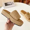 2023Designer Luxury Sandals Women's Slip On Gold Buckle Slip On Black Brown Pool Women's Casual Sandals size 35-41 with box