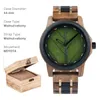 Horloges Heren Houten Horloge Met Echt Blad BOBO BIRD Voor Mannen 45mm Bois Natuurlijke Handgemaakte Horloges Houten Cadeau Verjaardag