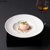 プレートクリエイティブピュアホワイトセラミック厚いスーププレートレストランデザート寿司パスタ分子料理専門の食器