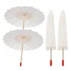 Umbrellas 4 Pcs Blank Oiled Paper Umbrella Wedding Ceremony Decorations Japanese-style Wooden Confetti