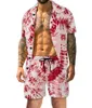 Erkeklerin Trailsuits Çiçek Baskı Erkek Takım 3d Baskı Gömlek Plaj Şortları Büyük Boy Lüks 2 PCS Set Tatil Hawaii Sokak Giyim Moda Adam
