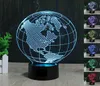 Terra América Globo Ilusão 3D LED Night Light 7 cores Candeeiro de mesa Presentes para crianças 7323357