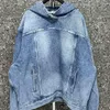 Vestes de femmes Marque de mode Mens Highend Pull Original Cowboy Sweat à capuche Design Veste de luxe de haute qualité unisexe célèbre denim