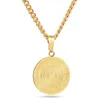 Позолоченная цепочка из нержавеющей стали, круглая медаль, женское ювелирное ожерелье3233733