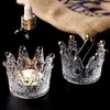 Ljusstakar 6st glashållare koppar lyxig klart kristall gyllene krona TEALYTHAGE PLATE 7,5 cm Romantisk dekor bröllopsfest el