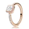 New Sterling Sier Rose Golden Shine Timeless Elegance Luminous Ice Ring With Crystal For Women Gift Fashion Jewelry