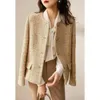 Spring Autumn Coat Women's Slim Short Suit Single Breasted Round Neck Blazers 240110