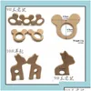 Soothers Teethers 58 Designs TRÄ NATUR Baby Toing Toy Organic Emofriendly Wood Holder Nursing Teether Drop Delivery Dhikb