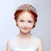 Masowe złote srebrne kolory kryształowe korony dla dzieci dziewcząt perły tiaras diadematy ślubne włosy akcesoria mostowe 240110