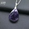 Hängen CSJ Natural Amethyst Pendants riktiga ädelsten fina smycken bästa trevlig födelsedagsfest present till kvinnor fru dam