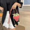 Mulheres morango crossbody saco versátil adorável ombro casual bolsa diy dos desenhos animados bonito malha sling bolsa 240110