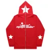 American Letter Star Imprimé Cardigan à capuche Sweat-shirt Y2K pour hommes Style coréen Casual Loose Oversize Design Niche Couple Manteau 240111