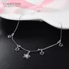 Anklets Fashion Women Anklet 925 Sterling Silver Hexagon Star Hollow Zircon Anklet Decoration Jewelry Foot Accessories For Girl Gift
