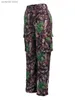 Spodnie damskie Capris LW Mid-Paist Boczne Pocket Pocket Camo Print Druku