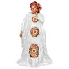 Etnische kleding Afrikaanse jurk voor dames Plus maat Bazin Riche borduurwerk met vloer lange sjaal 3 stuks één set