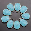 Pendentifs Colliers Pendentifs en pierre naturelle Malachites Turquoises Charmes en cristal plaqué or pour la fabrication de bijoux de mode Collier Boucles d'oreilles