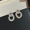 Stud Earrings High Quality 925 Sterling Silver Exquisitely Inlaid Double Oval Full Diamond Ear Studs For Women Luxury Fine Jewelry