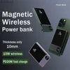 Bancos de energia de telefone celular 10000mAh Powerbank portátil Tipo C Carregador rápido Banco de energia sem fio magnético para iPhone 14 13 12 Samsung Magsafe SeriesL240111