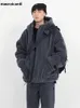 Mauroicardi hiver épais chaud surdimensionné gris foncé Sherpa veste hommes avec capuche zippée moelleux lâche décontracté fausse fourrure d'agneau manteau 240110