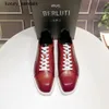 Berluti herrläder sneakers topp Berluti ny stellar scritto mönster casual sportskor snörning upp låg rj