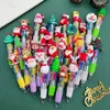 30pcslot لطيف Mini Ballpoint Pen Christmas Series 4 ألوان الكرة الأقلام للأطفال لوازم الكتابة المدرسية مواهب المكاتب القرطاسية 240111