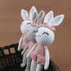 Outras artes e ofícios 1 pc criativo artesanal de malha coelho boneca animal pelúcia brinquedo bebê calmante dormir brinquedo de pelúcia presentes para crianças aniversário yq240111