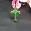 Pendants Jesus Cross Natural Green Jade Pendant Necklace Chinese HandCarved Fashion Charm Jewelry Accessories Amulet for Men Women Gifts