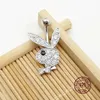 Jewelry HelloLook Cute Rabbit Belly Button Ring Pure 925 Sterling Silver Navel Piercing for Girls Sexy Belly Rings Body Piercing Jewelry