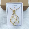 Ожерелья с подвесками золотого цвета, кристаллический держатель, клетка, ожерелье, сетка, металлическая цепочка с камнем, ювелирный подарок