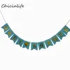 Whole-Chicinlife 1 set roze Meer Blauw Baby Douche Banner Garland Kids Verjaardagsfeestje Supplies Baby Douche Decoratie papier Bann293E