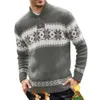 Men's Autumn And Winter New Fashion Pullover Sweater Long Sleeved Christmas Jacquard Knitted Sweater For Men