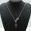 Whole-N606 Persoonlijkheid Infinity Cross Lariat Hanger Kettingen Verzilverd Europese Collares Ketting Forever Faith Necklace3452