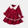 Abiti da ragazza Vestiti per bambine per bambini abiti a maniche lunghe per bambini costume a-line 2023 abiti da festa inverno primavera inverno in stile coreano H240508