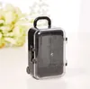 200st Clear Mini Rolling Travel Suitcase Favor Box Wedding Favors Party Reception Candy Package Baby Shower Gratis frakt Sn