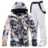 Men's Warm Colorful Ski Suit Snowboarding Clothing Winter Jackets Pants for Male Waterproof Wear Snow Costumes Fashion-30 240111