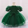 Robes de fille robe de bébé de Noël vert pour filles 1er anniversaire robe de soirée bébé bébé fille tulle baptême de fête princesse robes 0-2y h240508